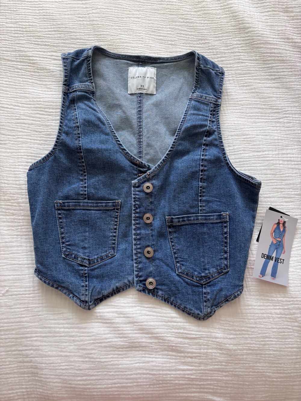 NWT Celebrity Pink Denim Vest XS